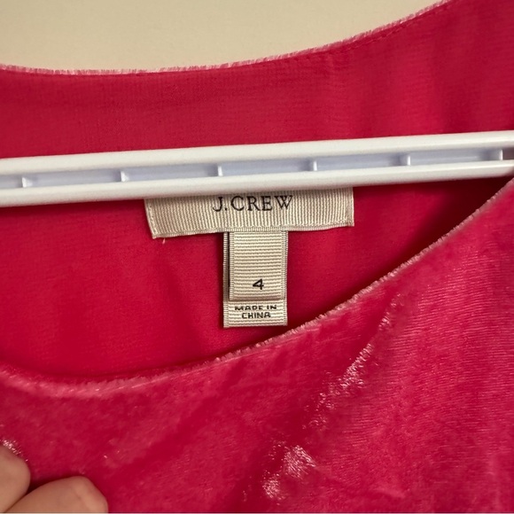 J. Crew Hot Pink Velvet T-Shirt Blouse - Women’s 4 - Picture 3 of 7